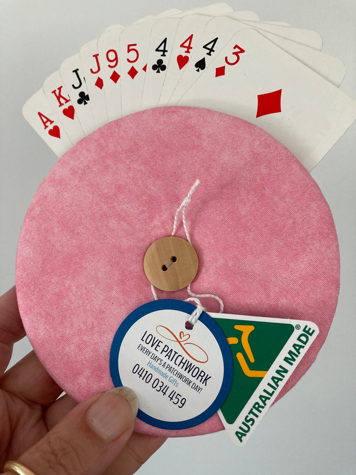 Helping Hand Playing Card Holder from recycled CD or DVD great for children to hold multiple cards or someone with arthritic hands