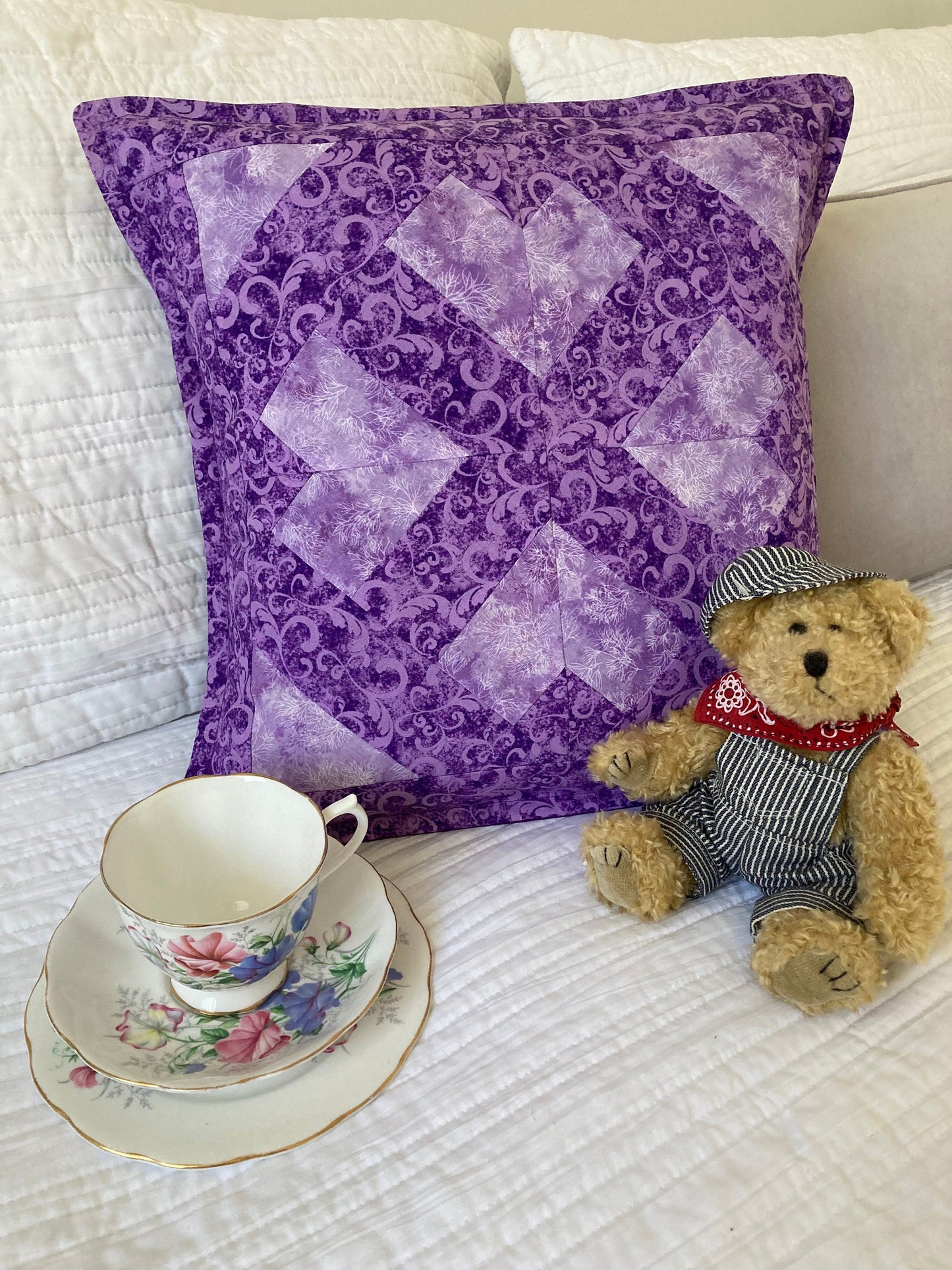 Handmade Unique Purple Cushion - Made with Love