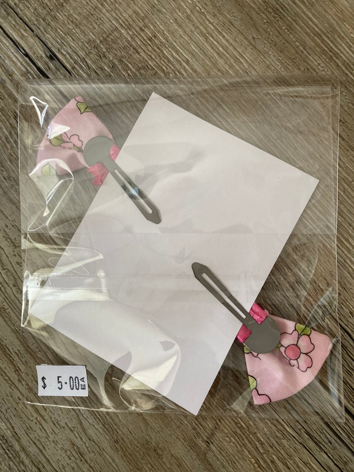 Hair Bows & Clips - Set of 2 (Pink Floral)
