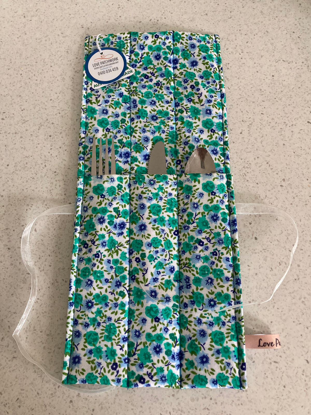 Mini Floral Print Cutlery Travel Pouch - Reusable Stainless Steel Set