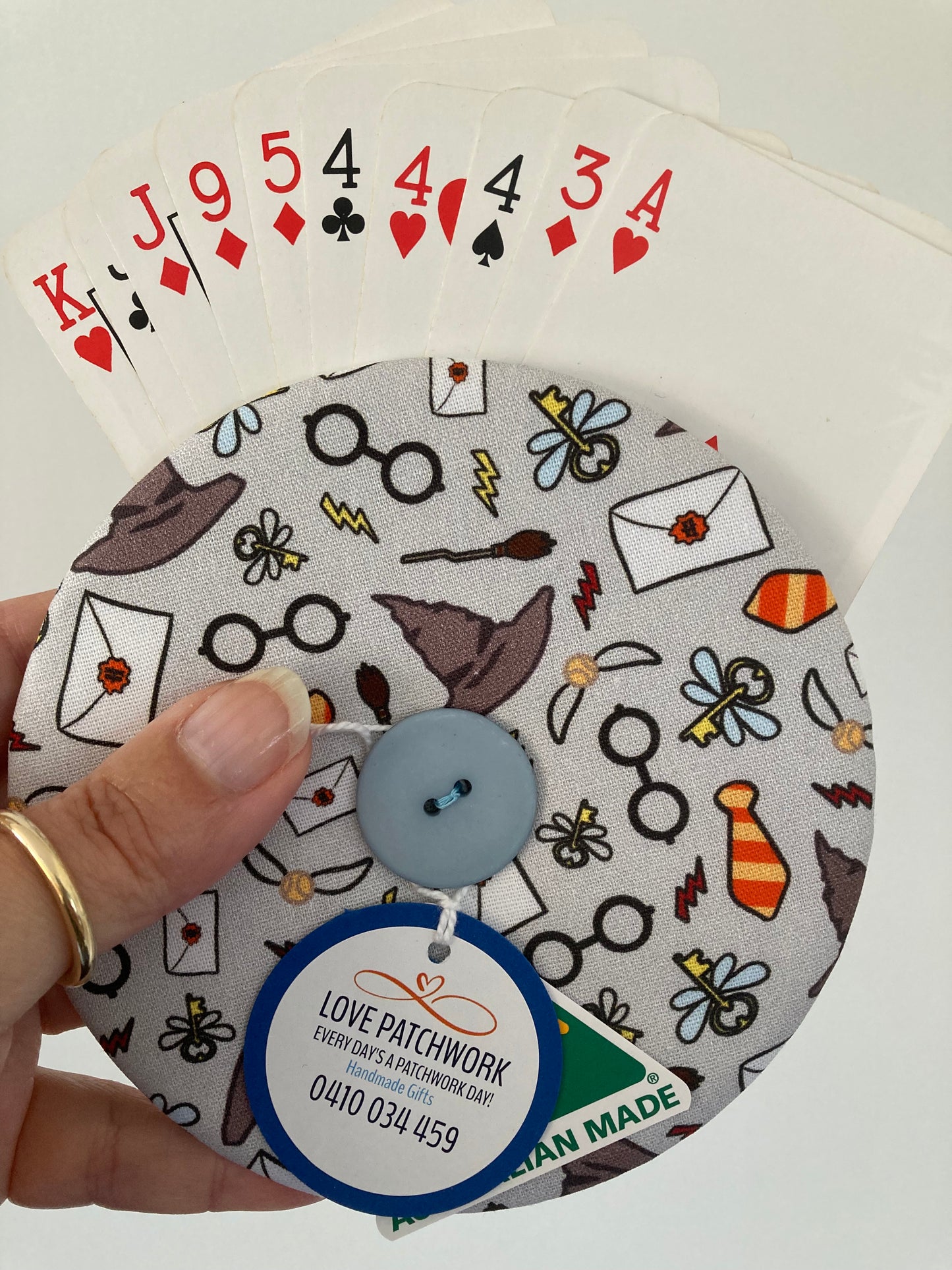 Helping Hand Playing Card Holder from recycled CD or DVD great for children to hold multiple cards or someone with arthritic hands