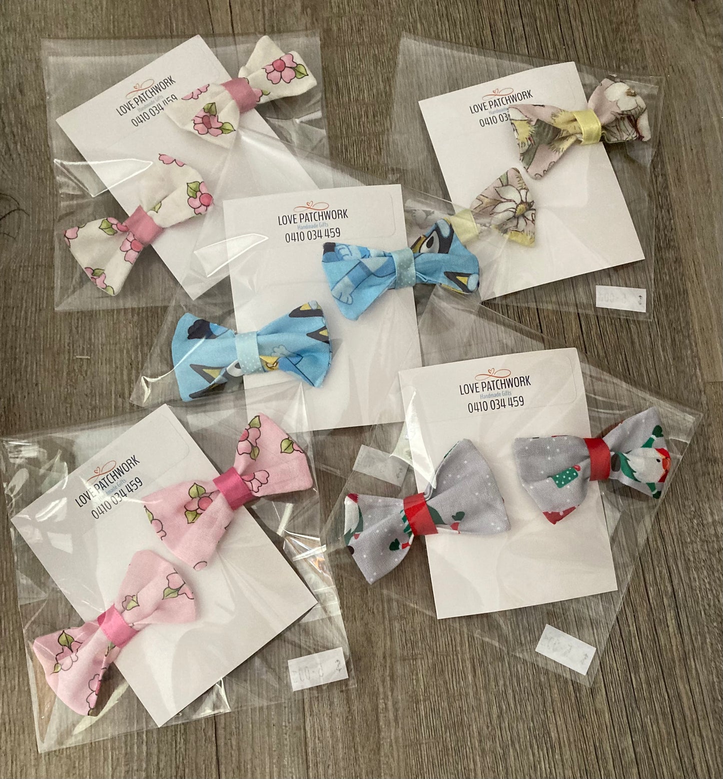 Hair Bows & Clips - Set of 2 (Christmas Santa)