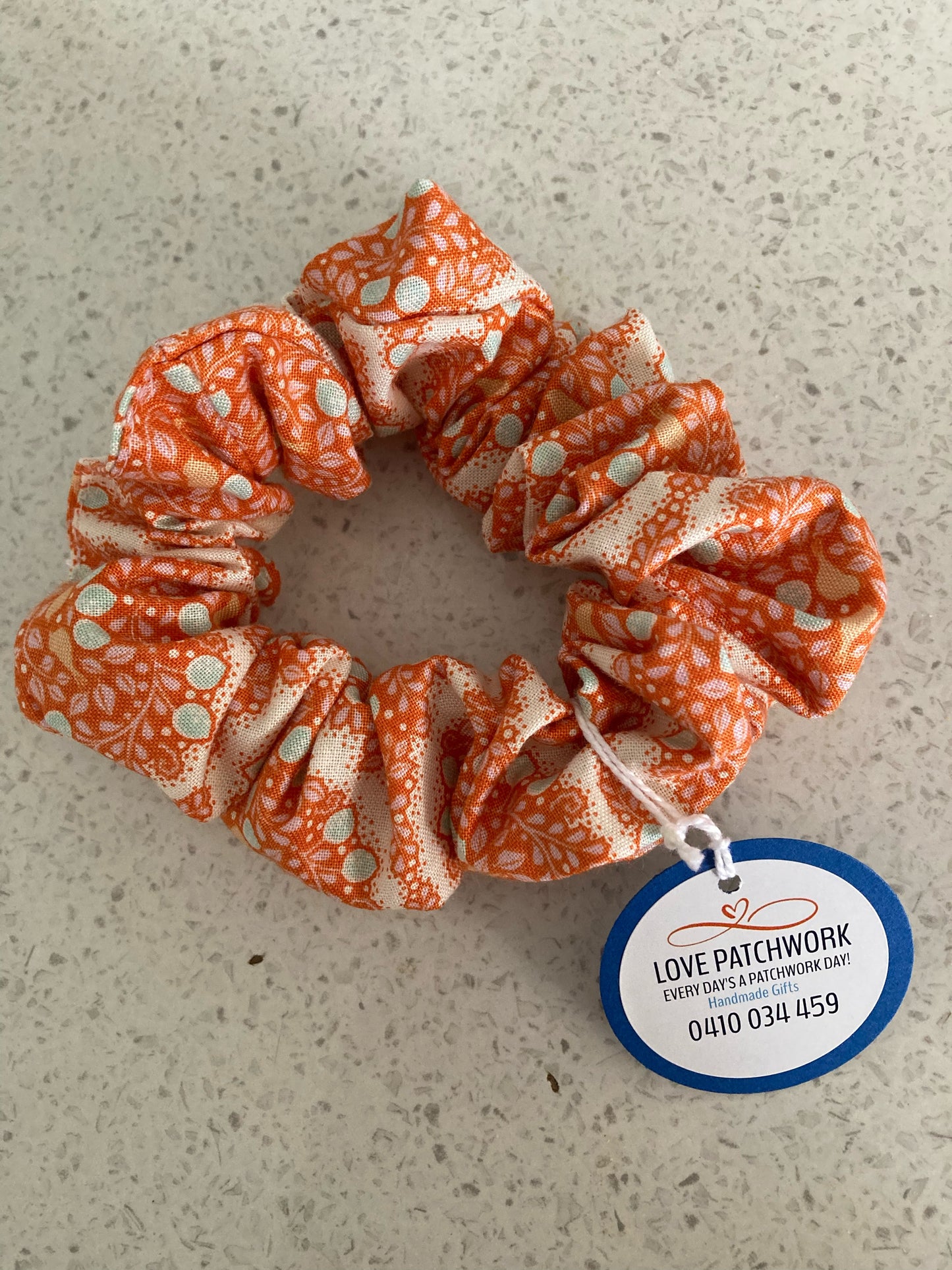 Hair Scrunchie - Orange Floral