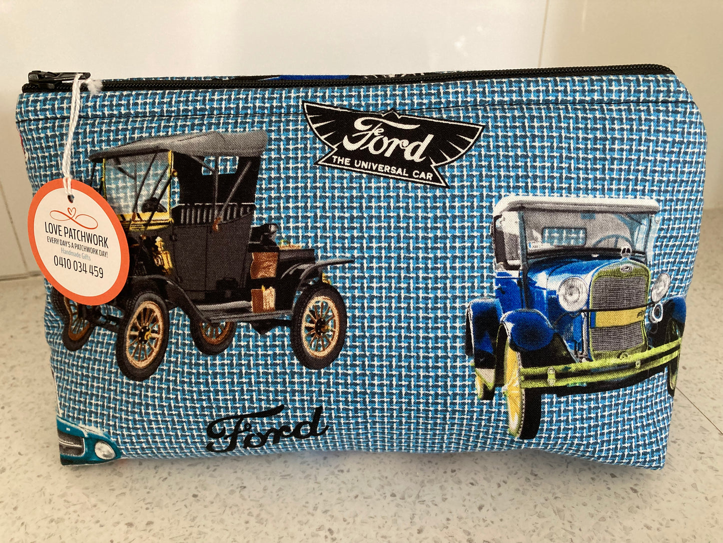 Handmade Cosmetic Pouch or Unique One of a Kind Zipper Bag for Any Purpose - Ford