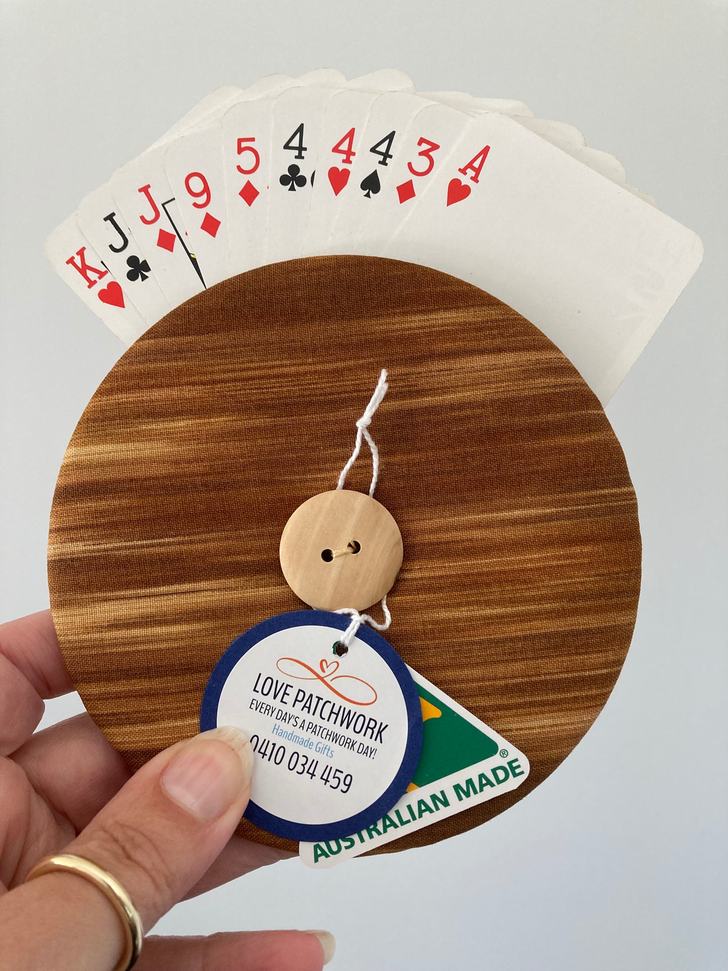 Helping Hand Playing Card Holder from recycled CD or DVD great for children to hold multiple cards or someone with arthritic hands