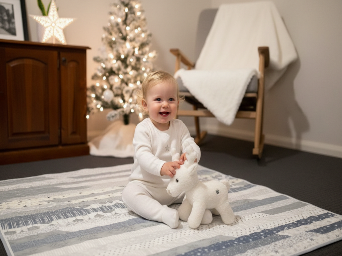 Baby's First Christmas patchwork quilt