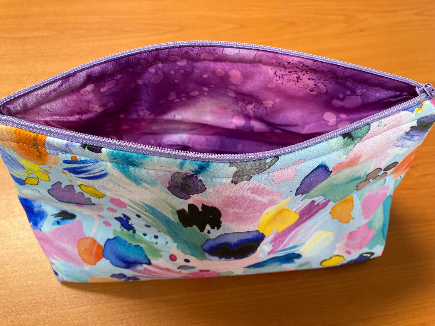 Handmade Cosmetic Pouch or Unique One of a Kind Zipper Bag for Any Purpose - Art