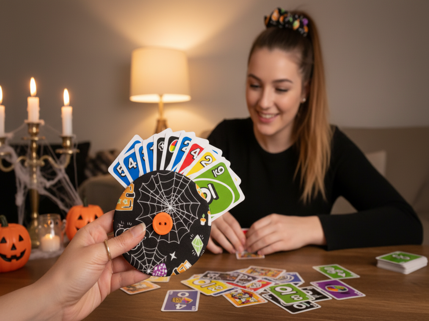 Halloween card holder and scrunchie gift set with ponytail