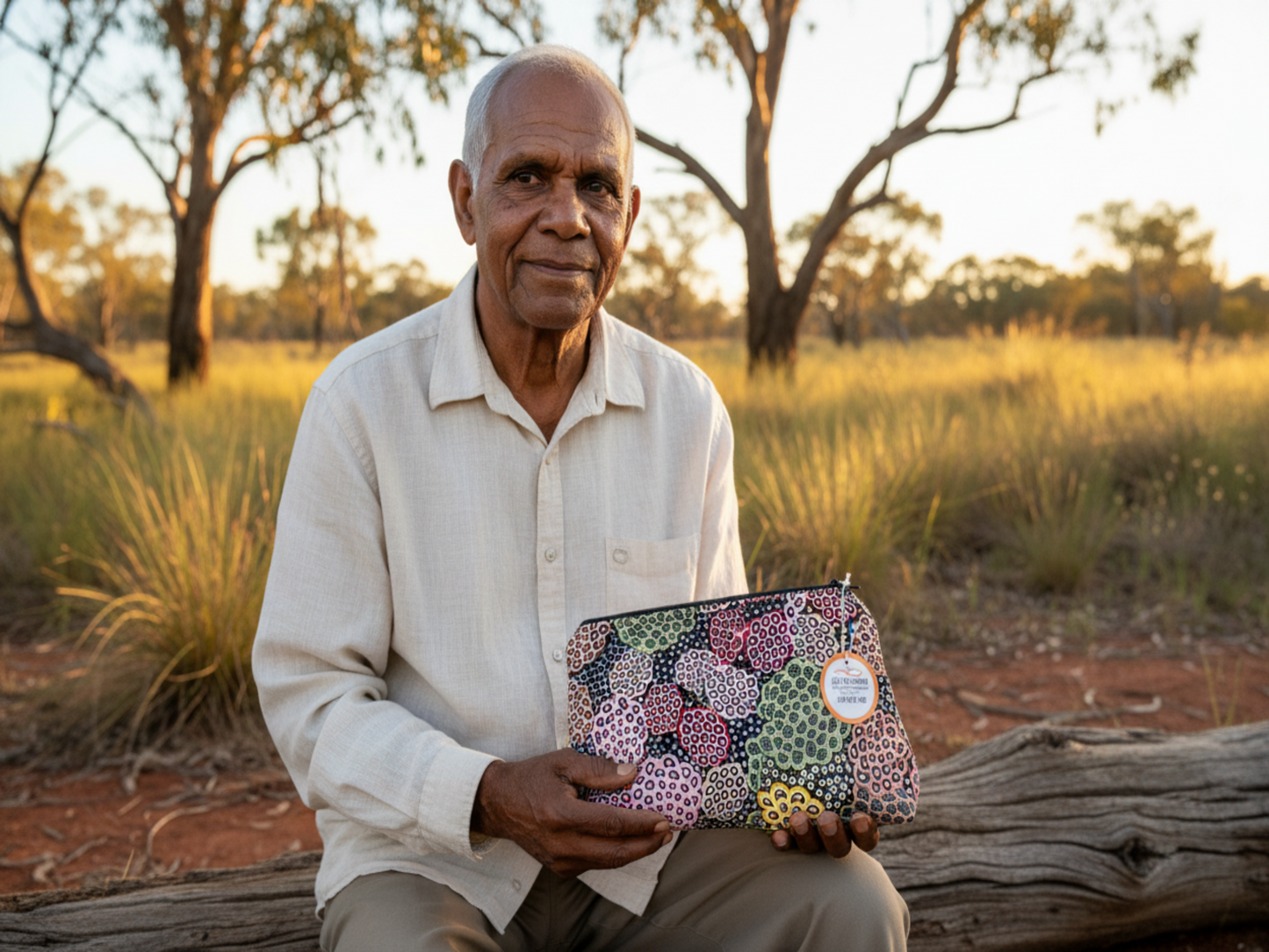 Indigenous inspired pouch with elder