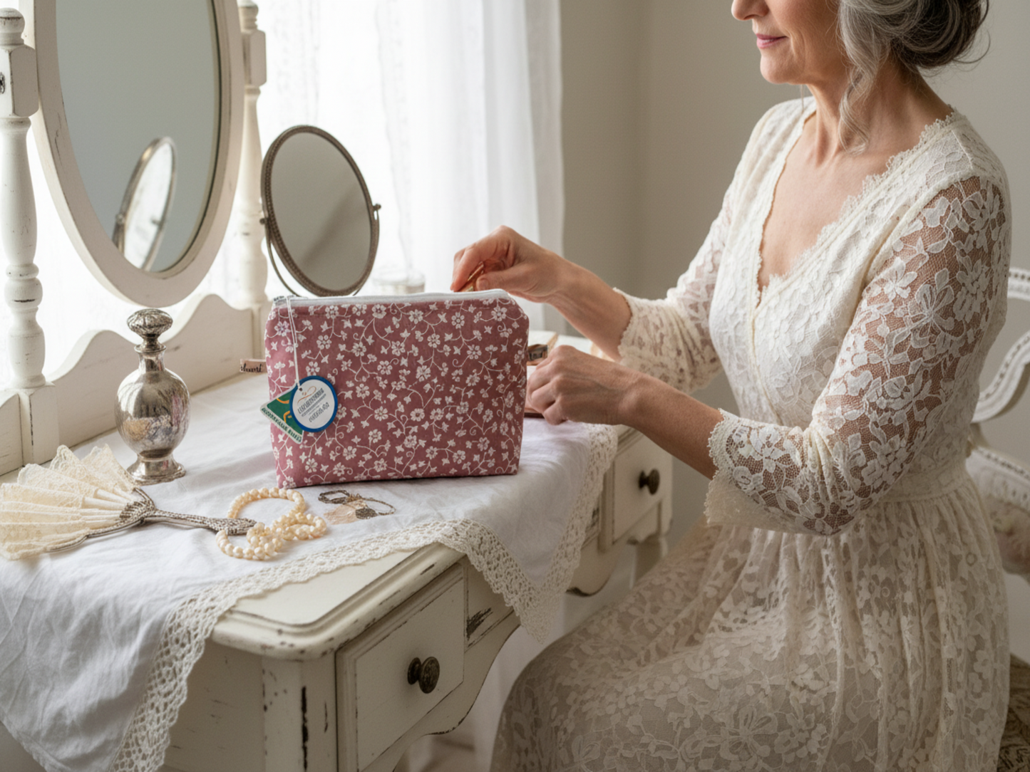 Musk pink and white floral shabby chic