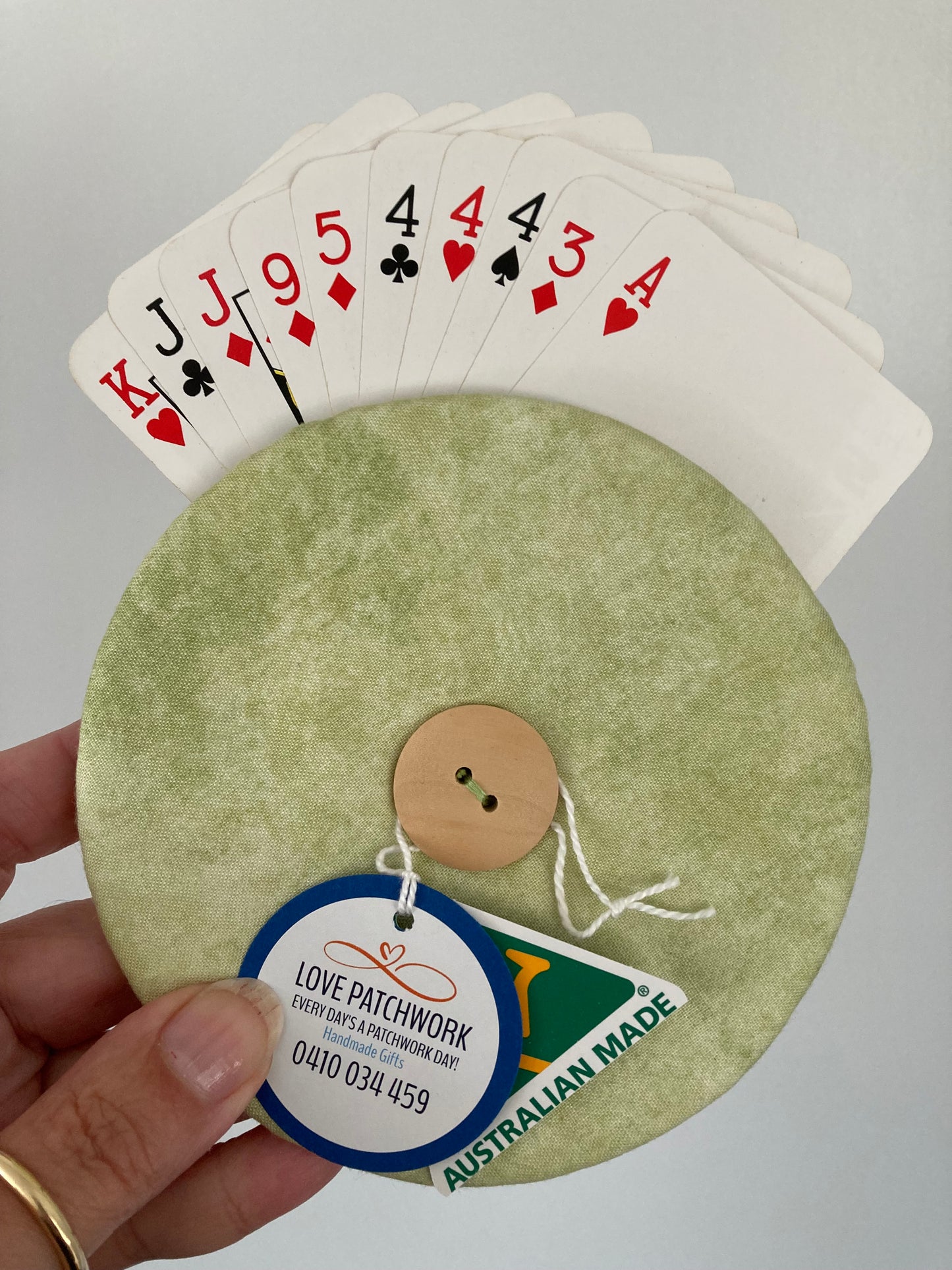 Helping Hand Playing Card Holder from recycled CD or DVD great for children to hold multiple cards or someone with arthritic hands