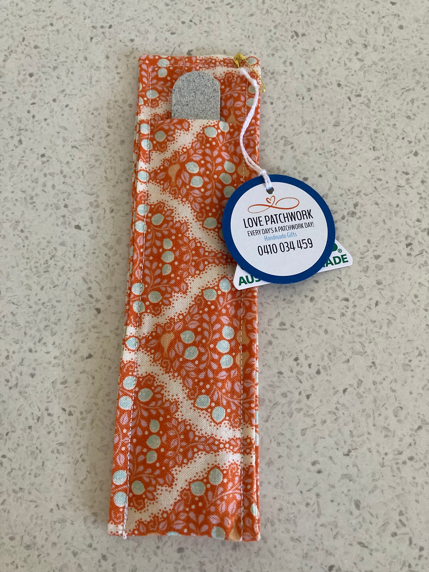 Nail File Holder - Tilda Collection Orange Floral