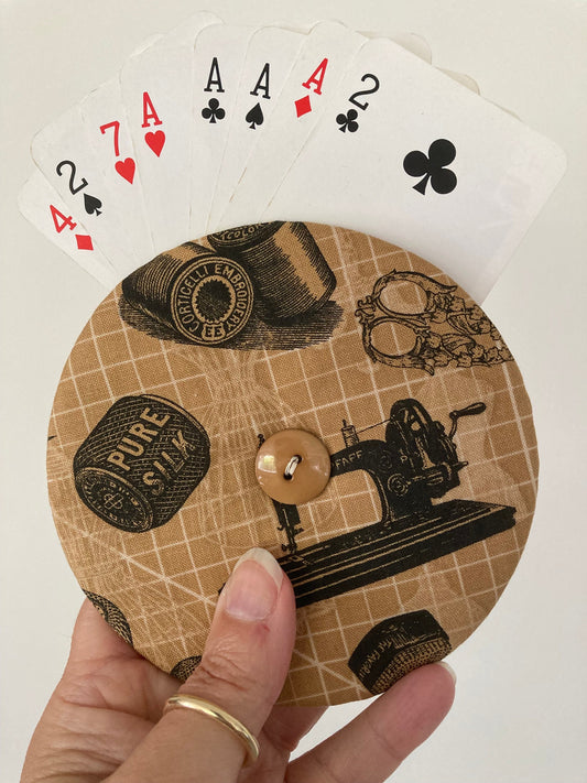 Helping Hand Playing Card Holder from recycled CD or DVD great for children to hold multiple cards or someone with arthritic hands