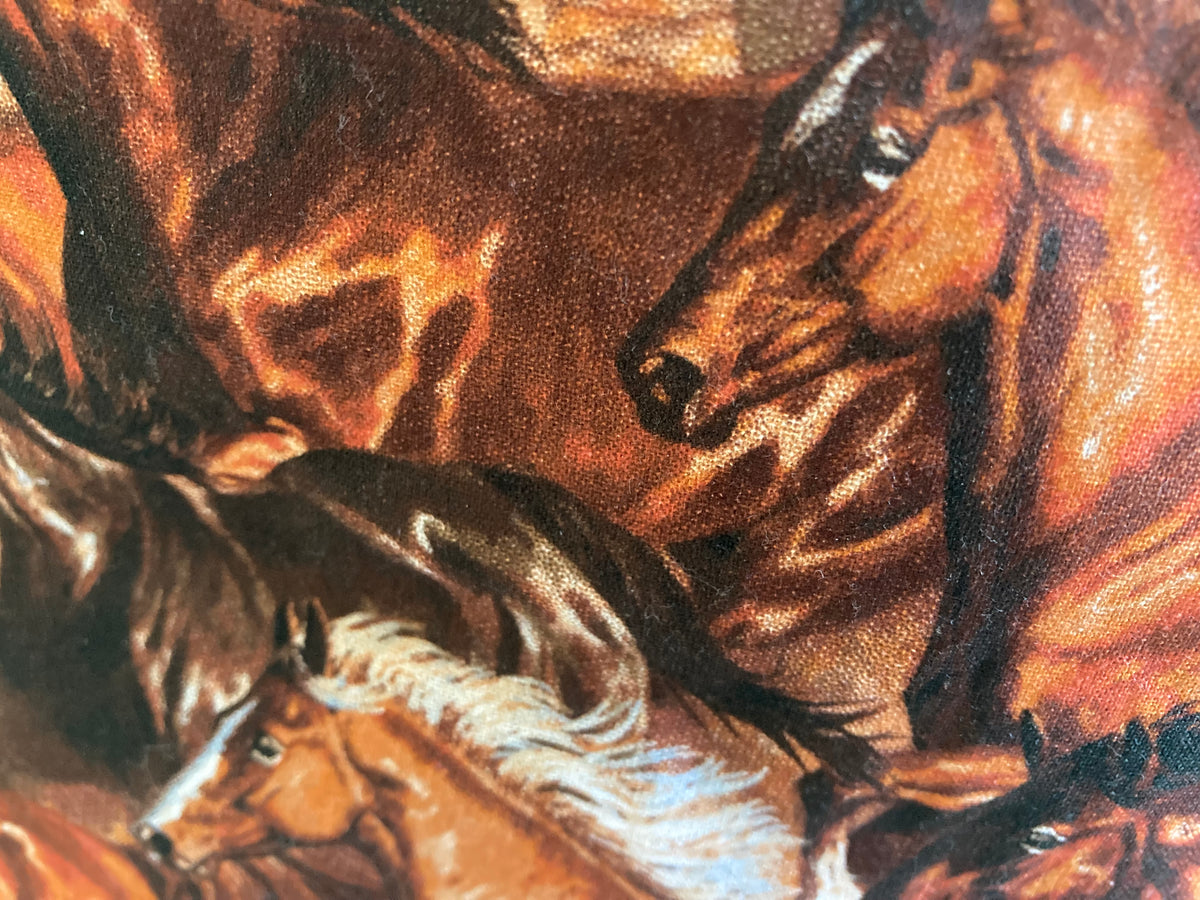 Horse Print Zipper Pouch - Handmade Equestrian Gift