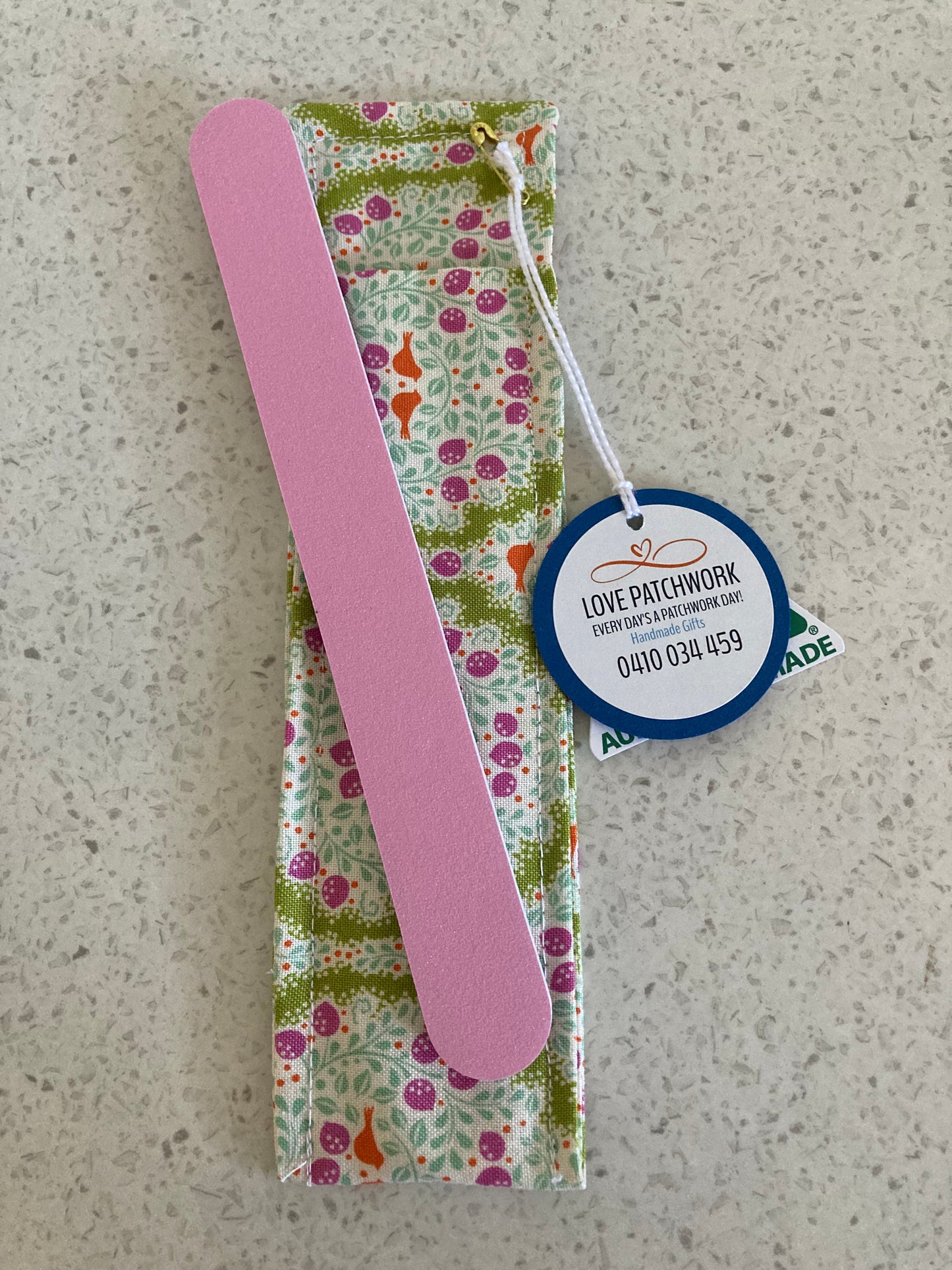 Nail File Holder - Tilda Collection Pink & Green Floral