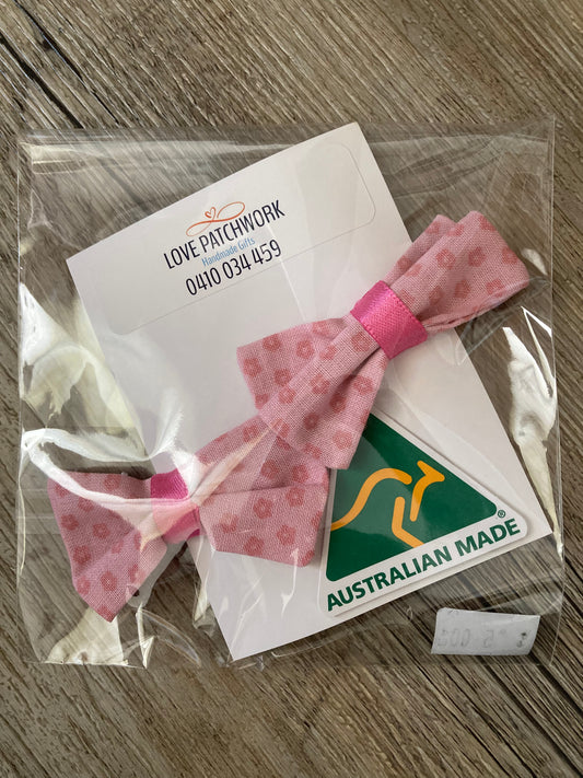 Hair Bows & Clips - Set of 2 (Pink)