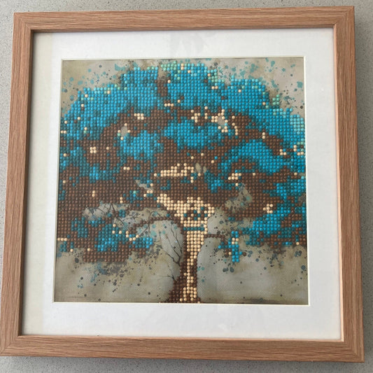 Framed Diamond Art Tree Wall Decor - Love Patchwork