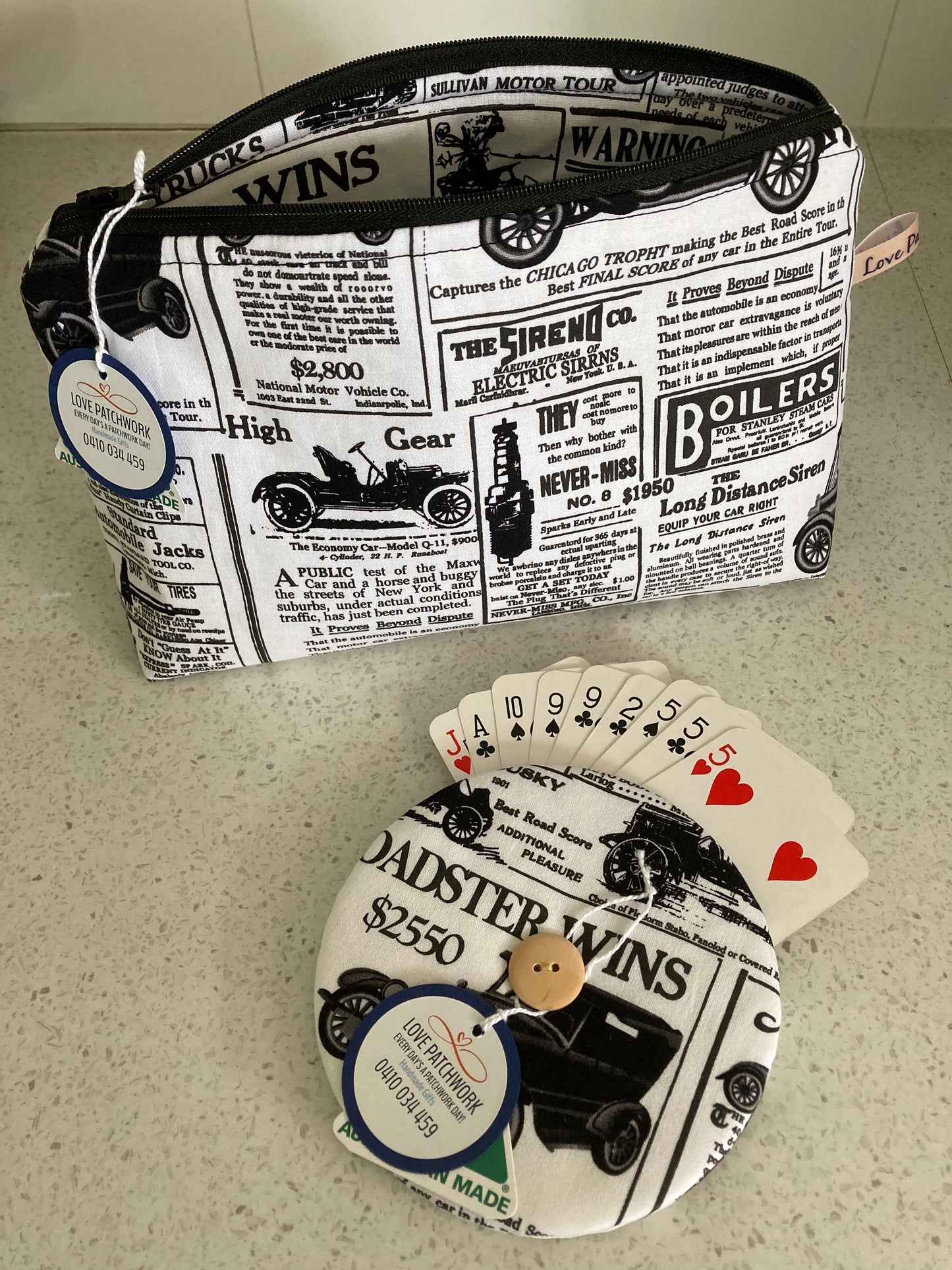 Gift Sets - Helping Hand Playing Card Holder & Pouch (Vintage Cars)