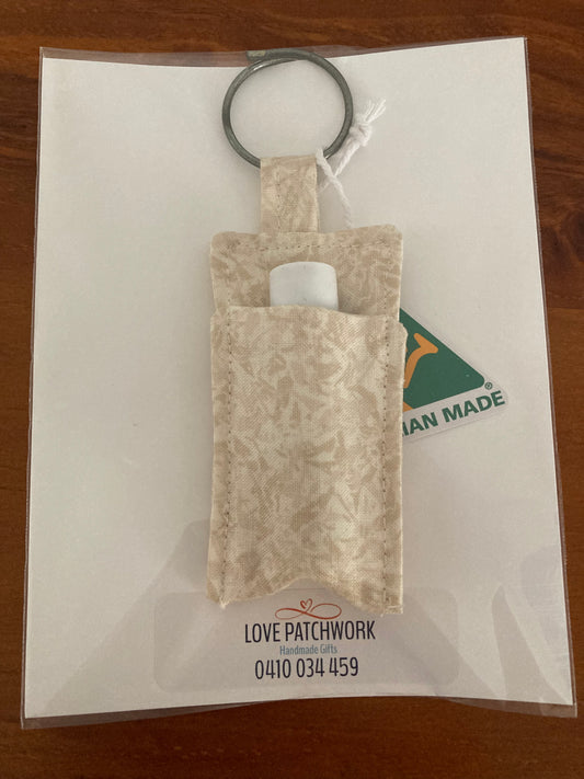 Keyring & Lip Balm Holder - Beige