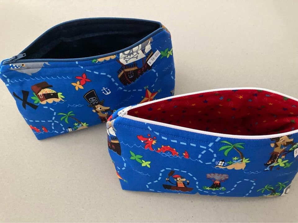 Handmade Cosmetic Pouch or Unique One of a Kind Zipper Bag for Any Purpose - Treasure