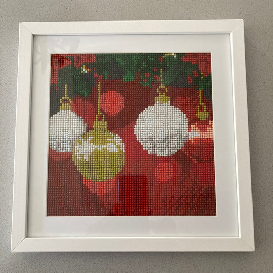 Framed Diamond Art Christmas Baubles - Love Patchwork