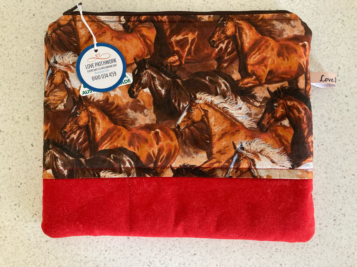 Gift Sets - Utility Pouch, Hair Scrunchie & Zinc Holder Keyring (Horses)
