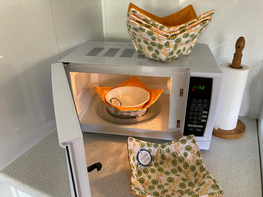 Microwave Bowl Holders - 2 Small Size & 3 Medium Size (Set of 5)