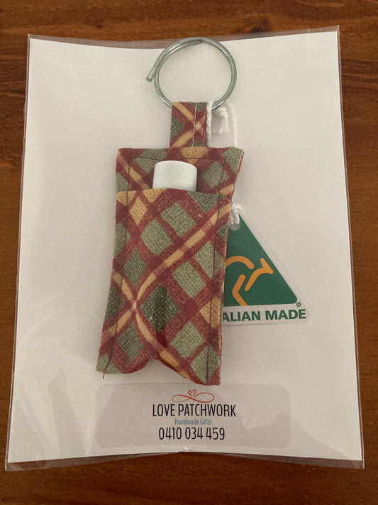 Keyring & Lip Balm Holder - Tartan