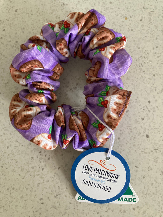 Christmas Hair Scrunchie - Purple Pudding