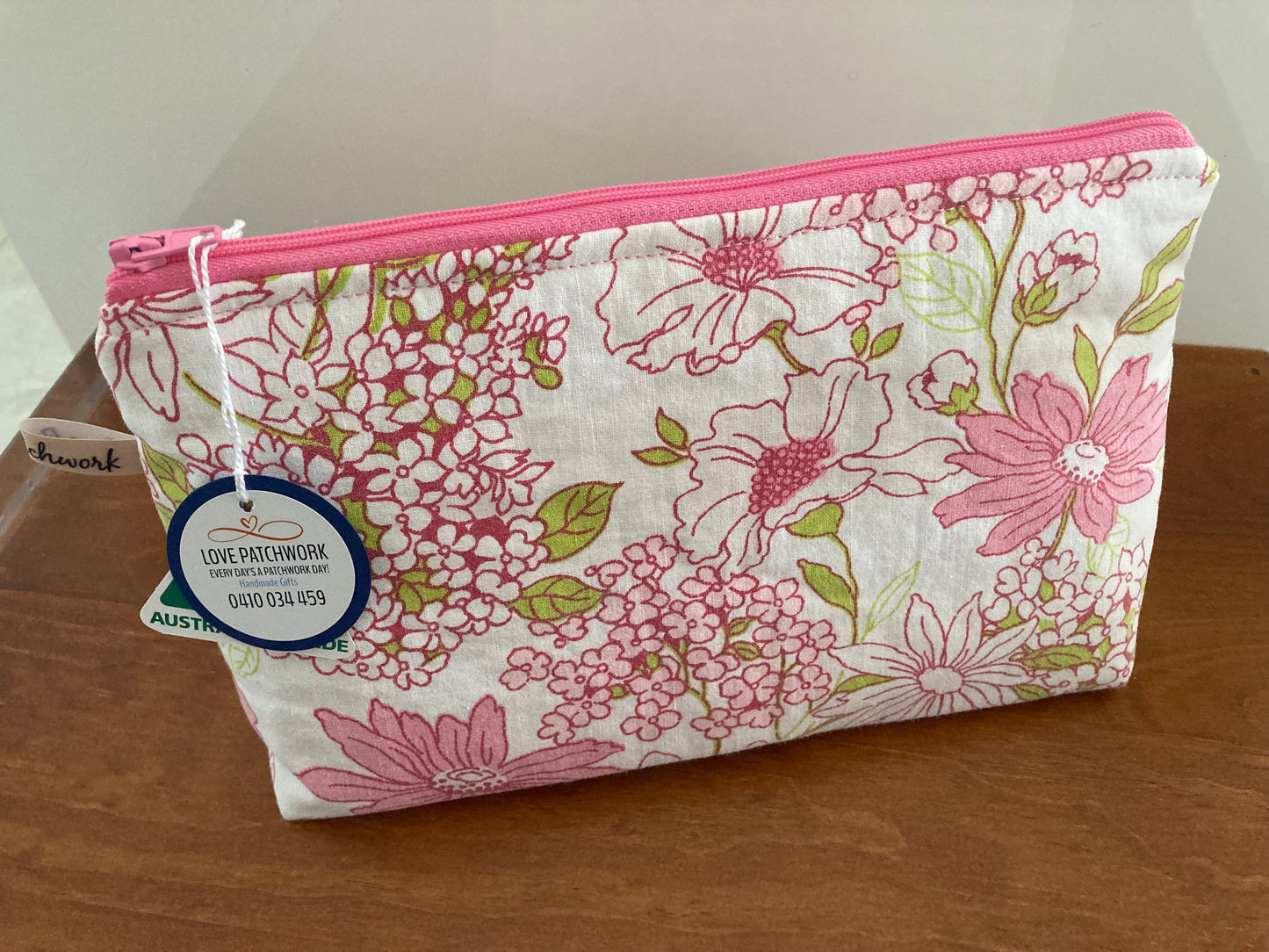 Handmade Cosmetic Pouch or Unique One of a Kind Zipper Bag for Any Purpose - Vintage Floral