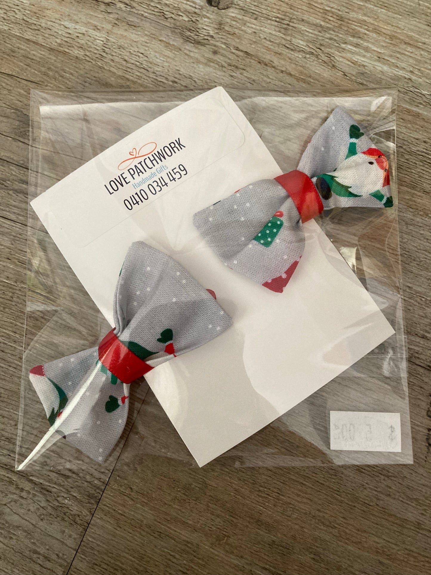 Hair Bows & Clips - Set of 2 (Christmas Gnome)