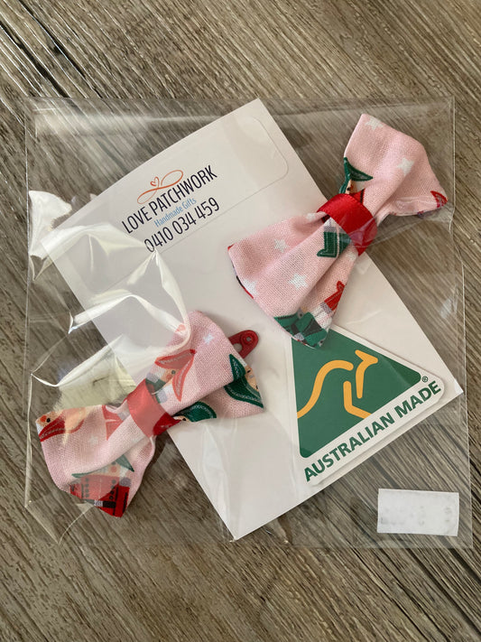 Hair Bows & Clips - Set of 2 (Christmas Toy Soldier)