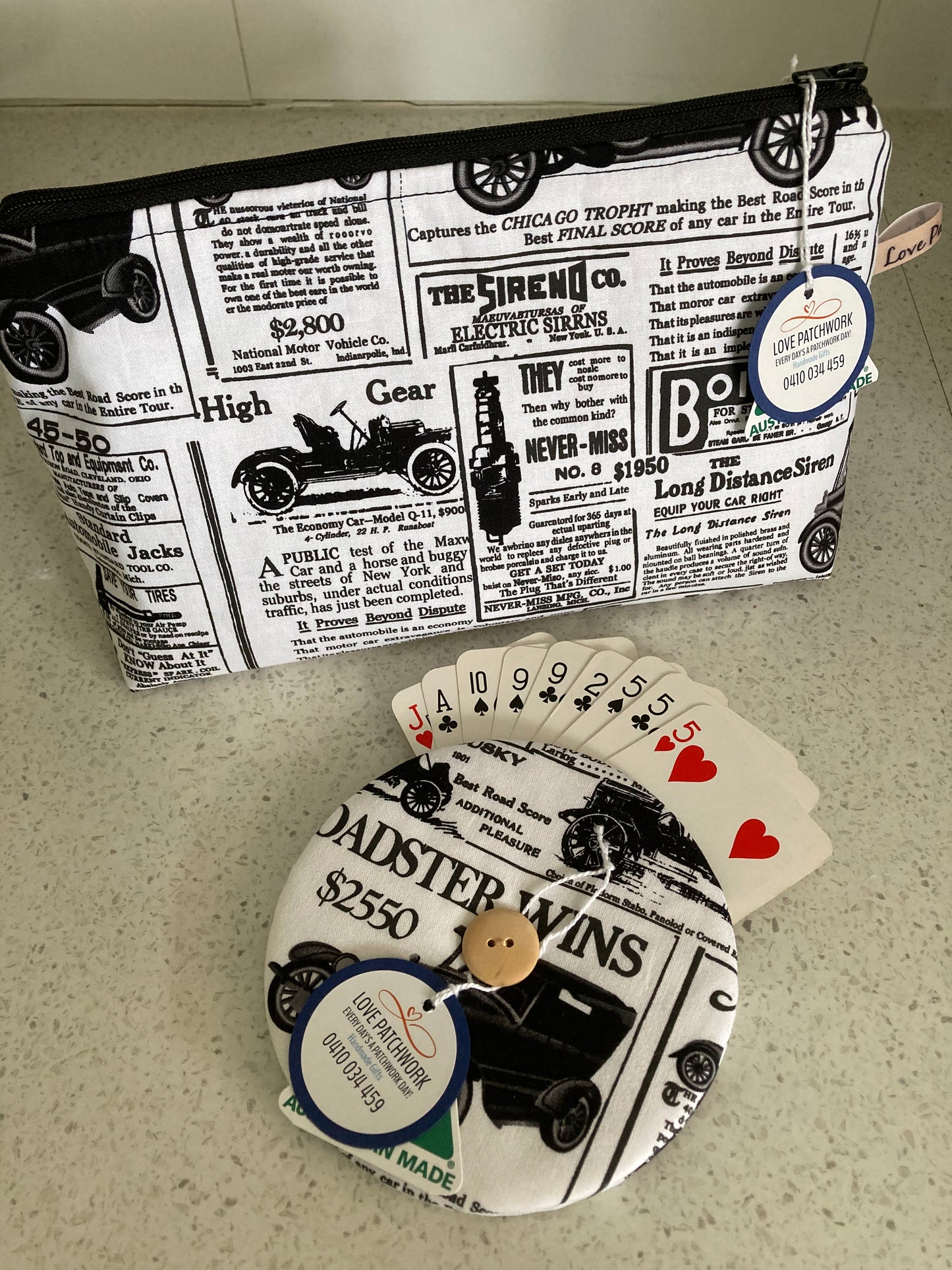 Gift Sets - Helping Hand Playing Card Holder & Pouch (Vintage Cars)
