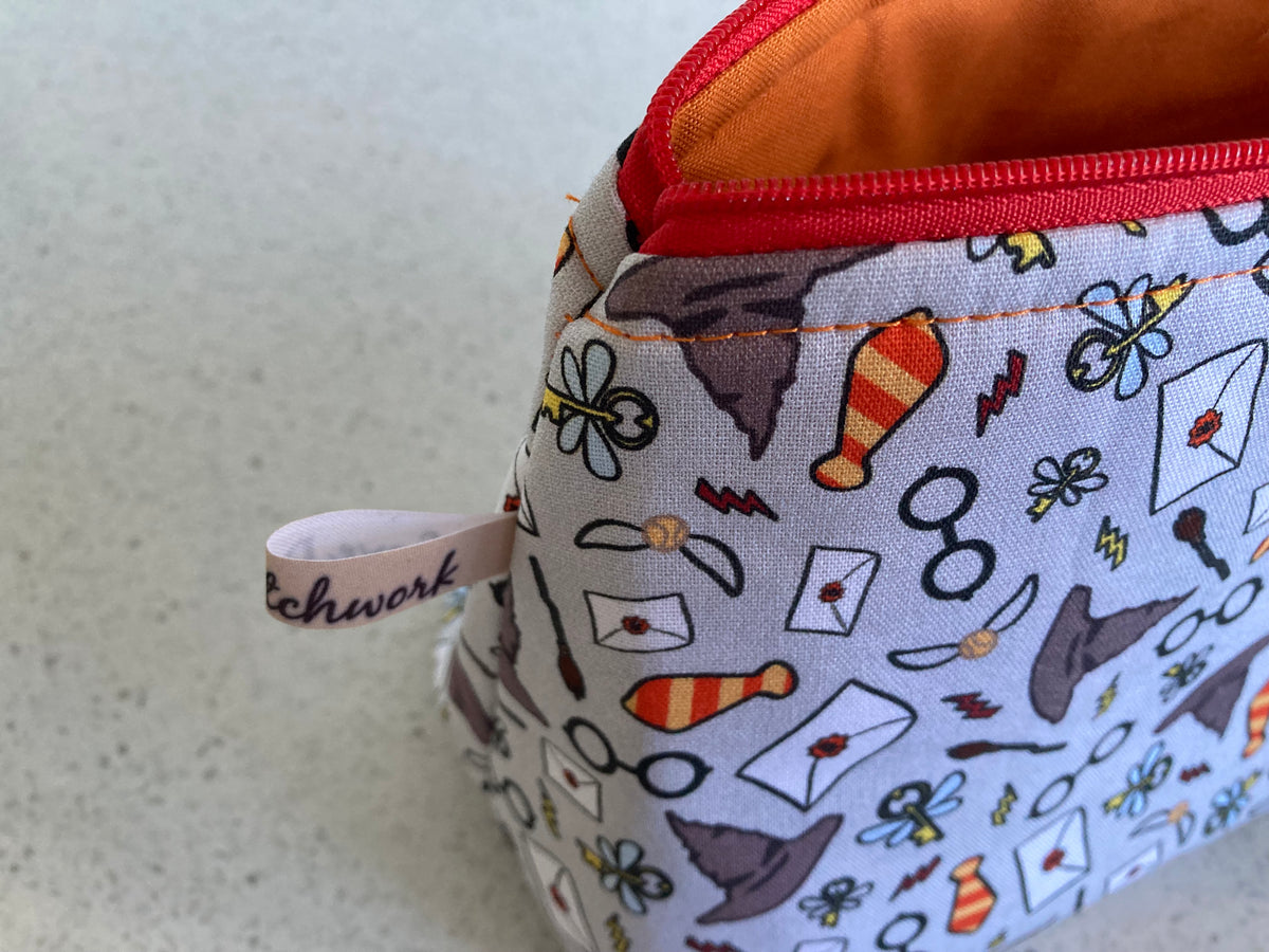 Harry Potter Print Zipper Pouch - Handmade Wizarding Fan Gift