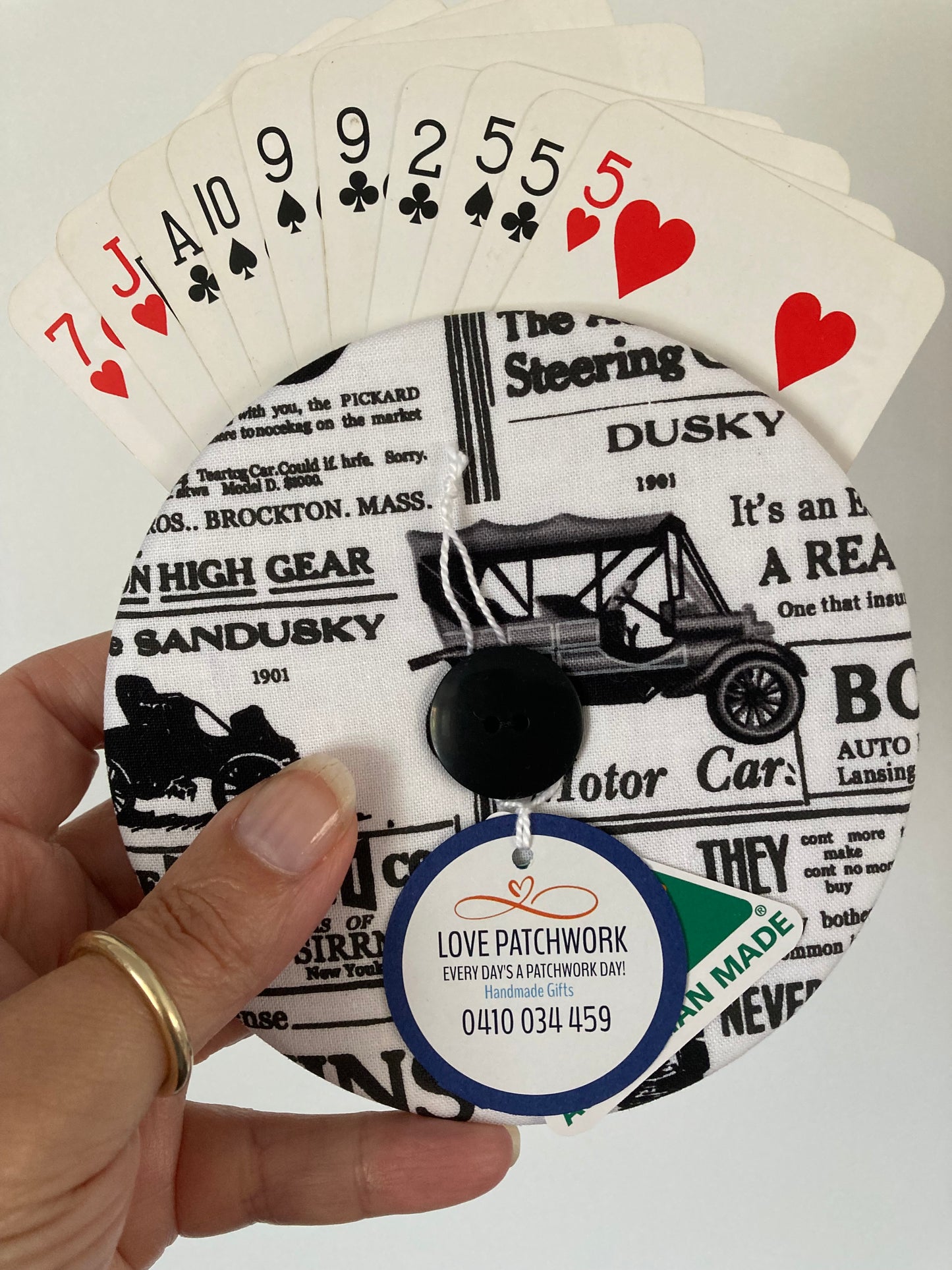 Gift Sets - Helping Hand Playing Card Holder & Hair Scrunchie (Vintage Cars)