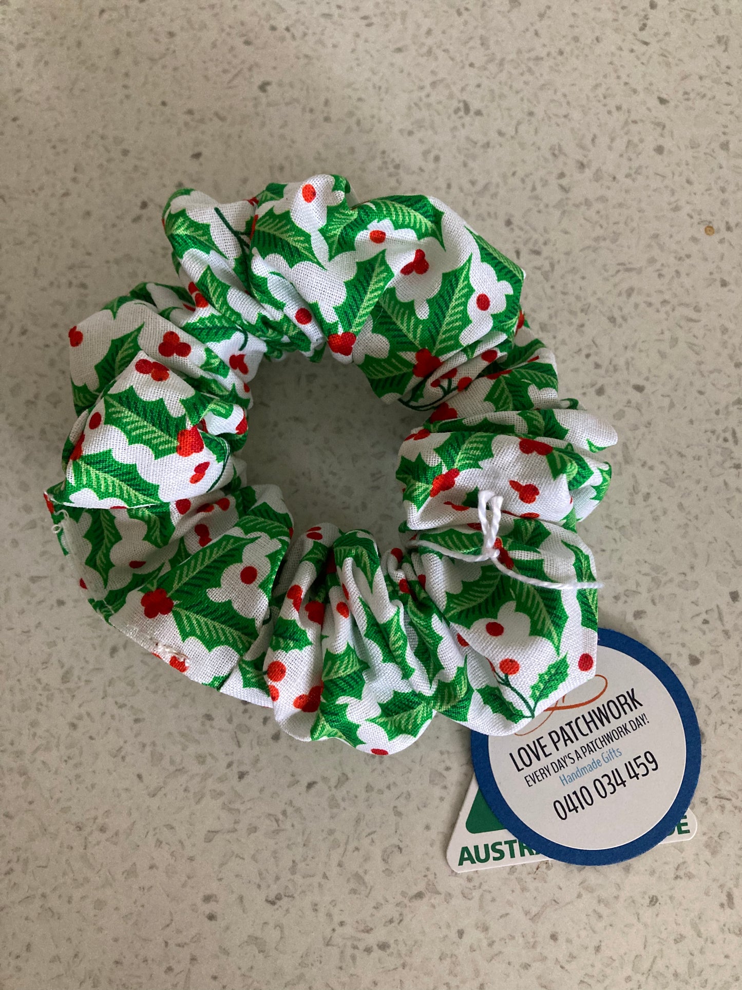 Christmas Hair Scrunchie - Holly