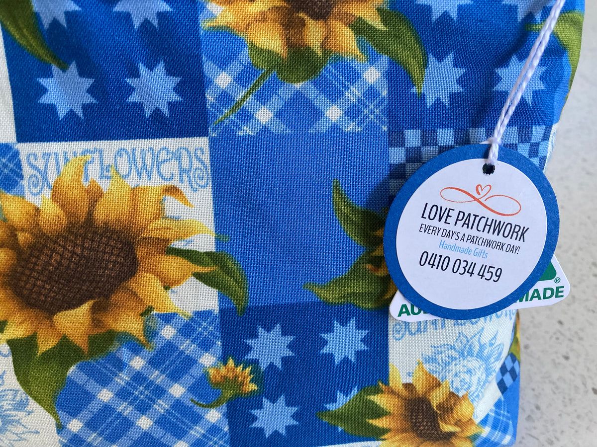 Sunflower Print Zipper Pouch - Handmade Floral Gift