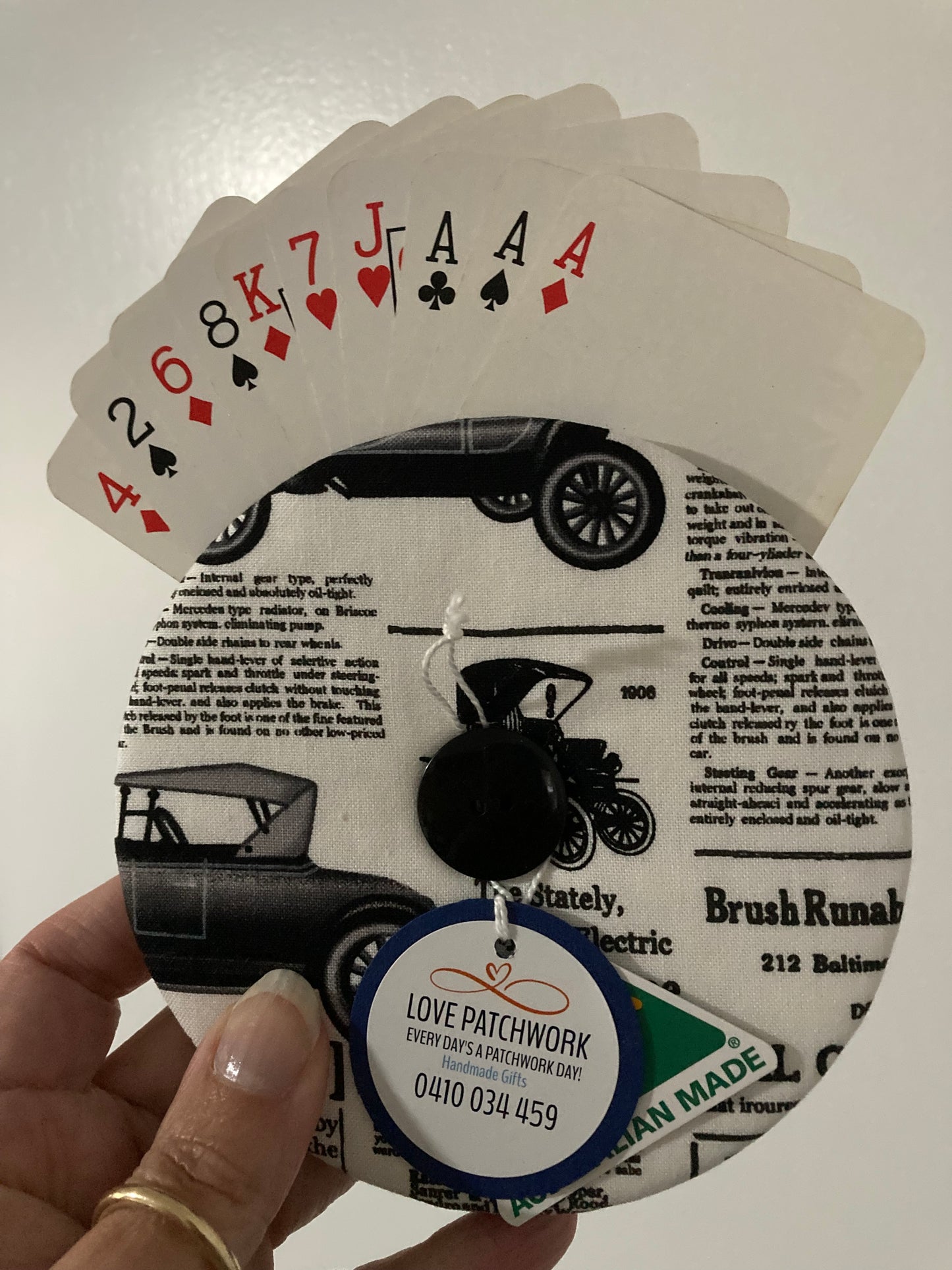 Helping Hand Playing Card Holder from recycled CD or DVD great for children to hold multiple cards or someone with arthritic hands