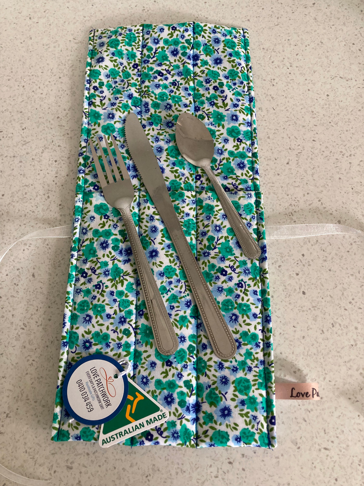 Mini Floral Print Cutlery Travel Pouch - Reusable Stainless Steel Set