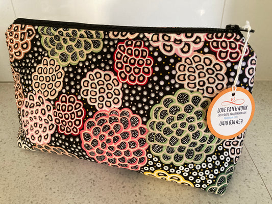 Handmade Cosmetic Pouch or Unique One of a Kind Zipper Bag for Any Purpose - Indigenous Inspired
