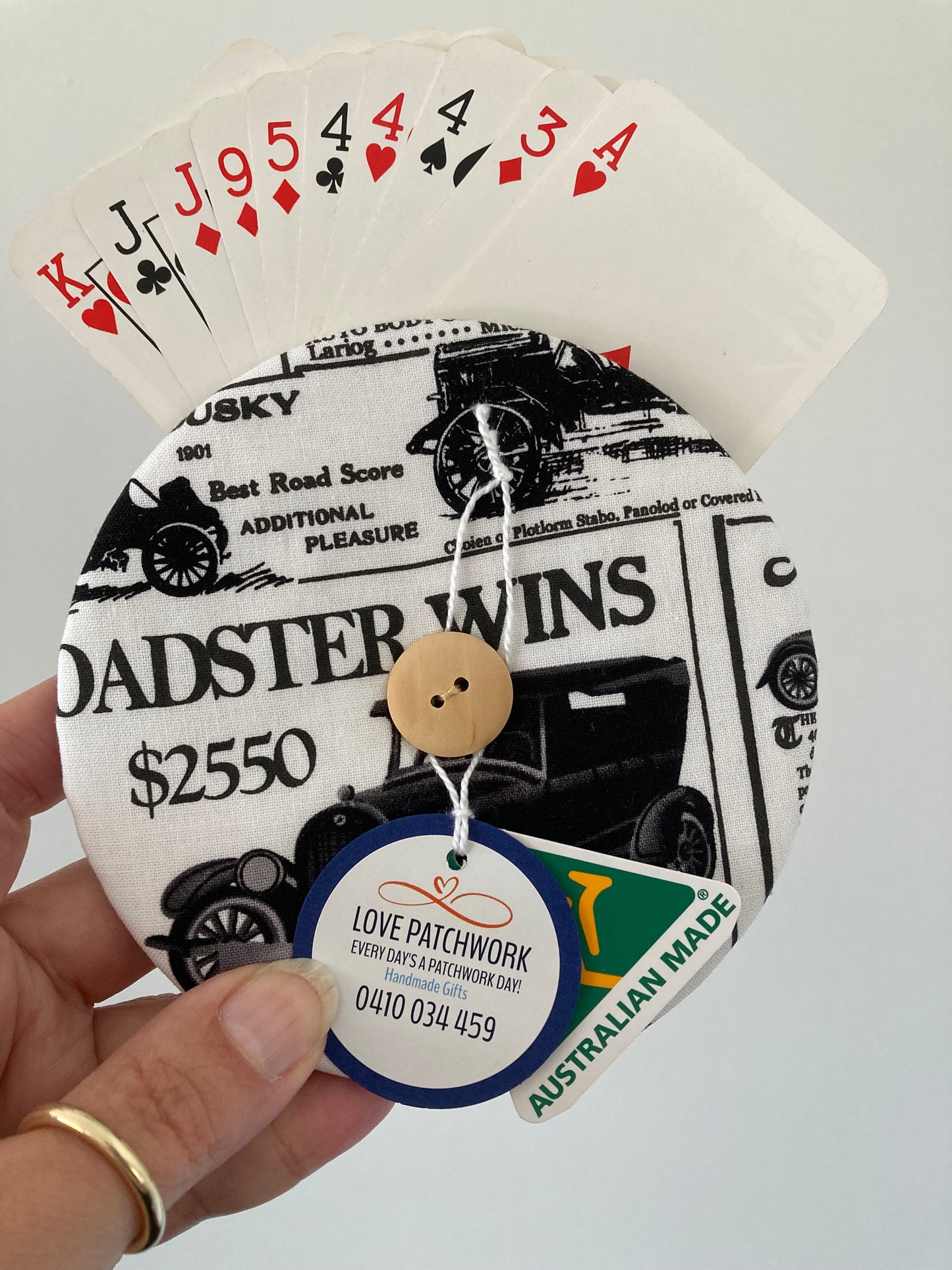 Helping Hand Playing Card Holder from recycled CD or DVD great for children to hold multiple cards or someone with arthritic hands