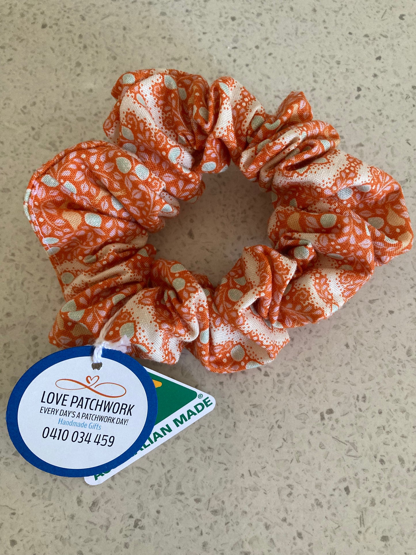 Hair Scrunchie - Tilda Orange