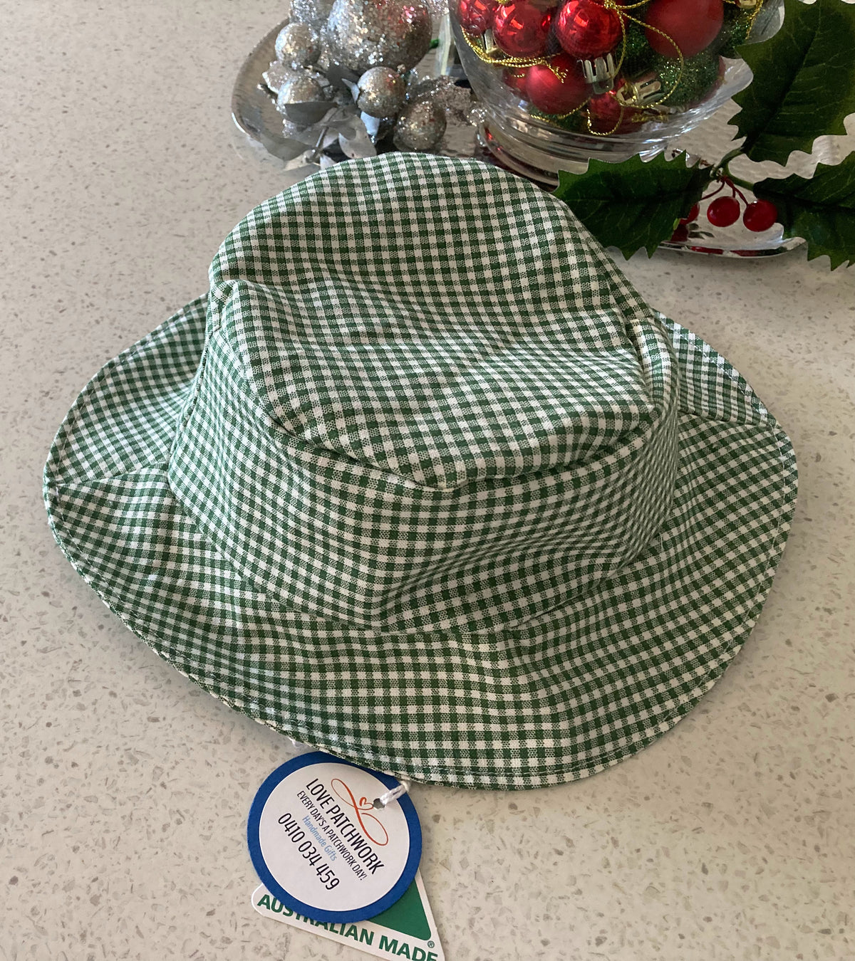 Baby Gingham Dress & Bucket Hat Set - 6–9 Months
