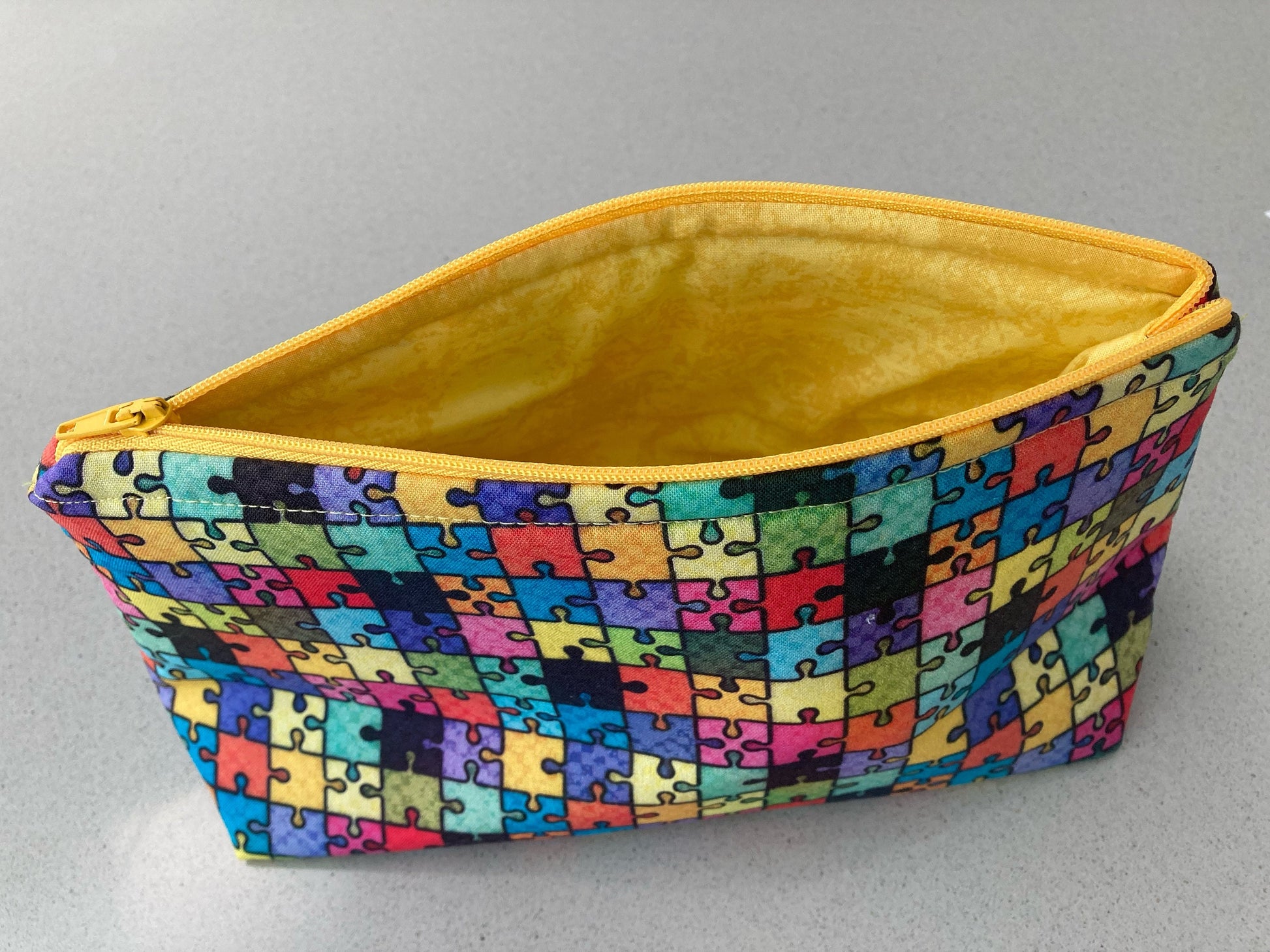 Handmade Cosmetic Pouch or Unique One of a Kind Zipper Bag for Any Purpose - Love Patchwork