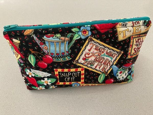 Handmade Cosmetic Pouch or Unique One of a Kind Zipper Bag for Any Purpose - Home