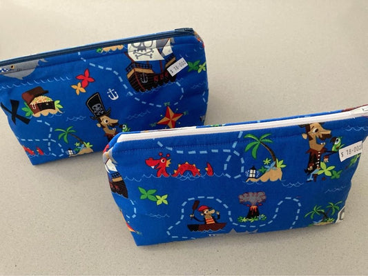 Handmade Cosmetic Pouch or Unique One of a Kind Zipper Bag for Any Purpose - Treasure