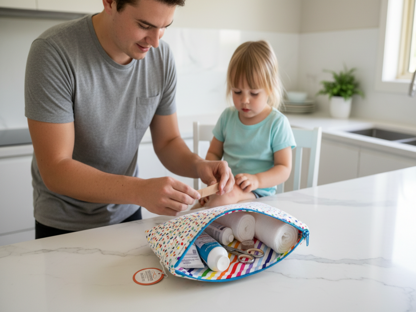 Dots and stripes first aid pouch