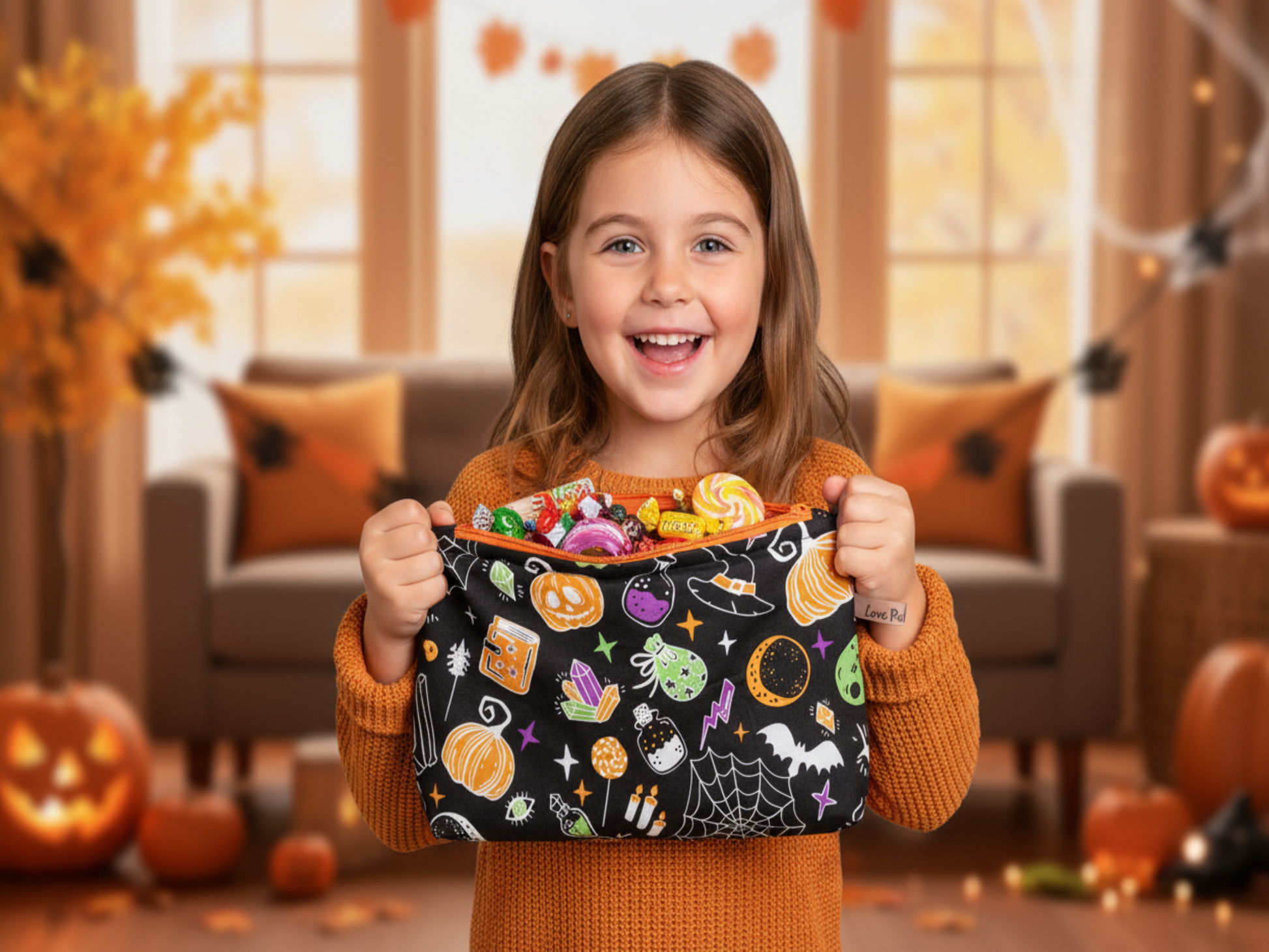 Halloween pouch with child - proper size