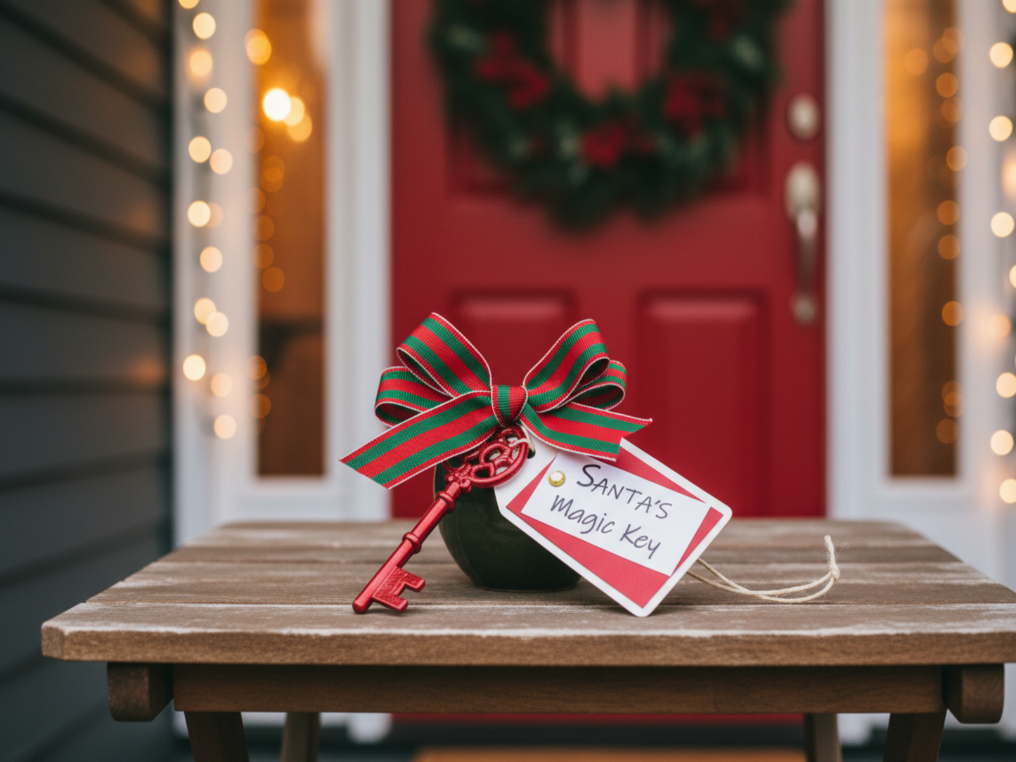 Santa's Magic Key close-up on outdoor table
