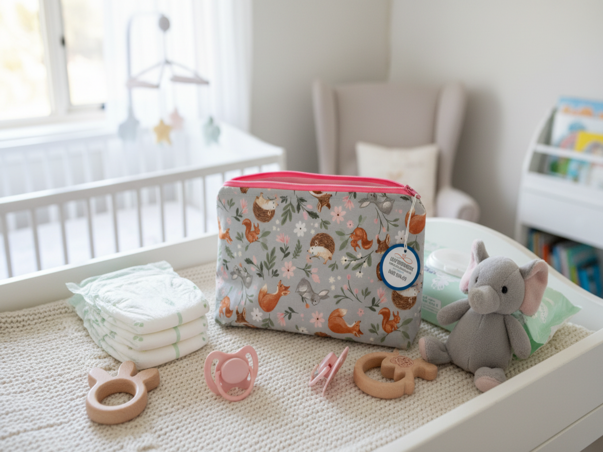 Woodland squirrel baby gift pouch